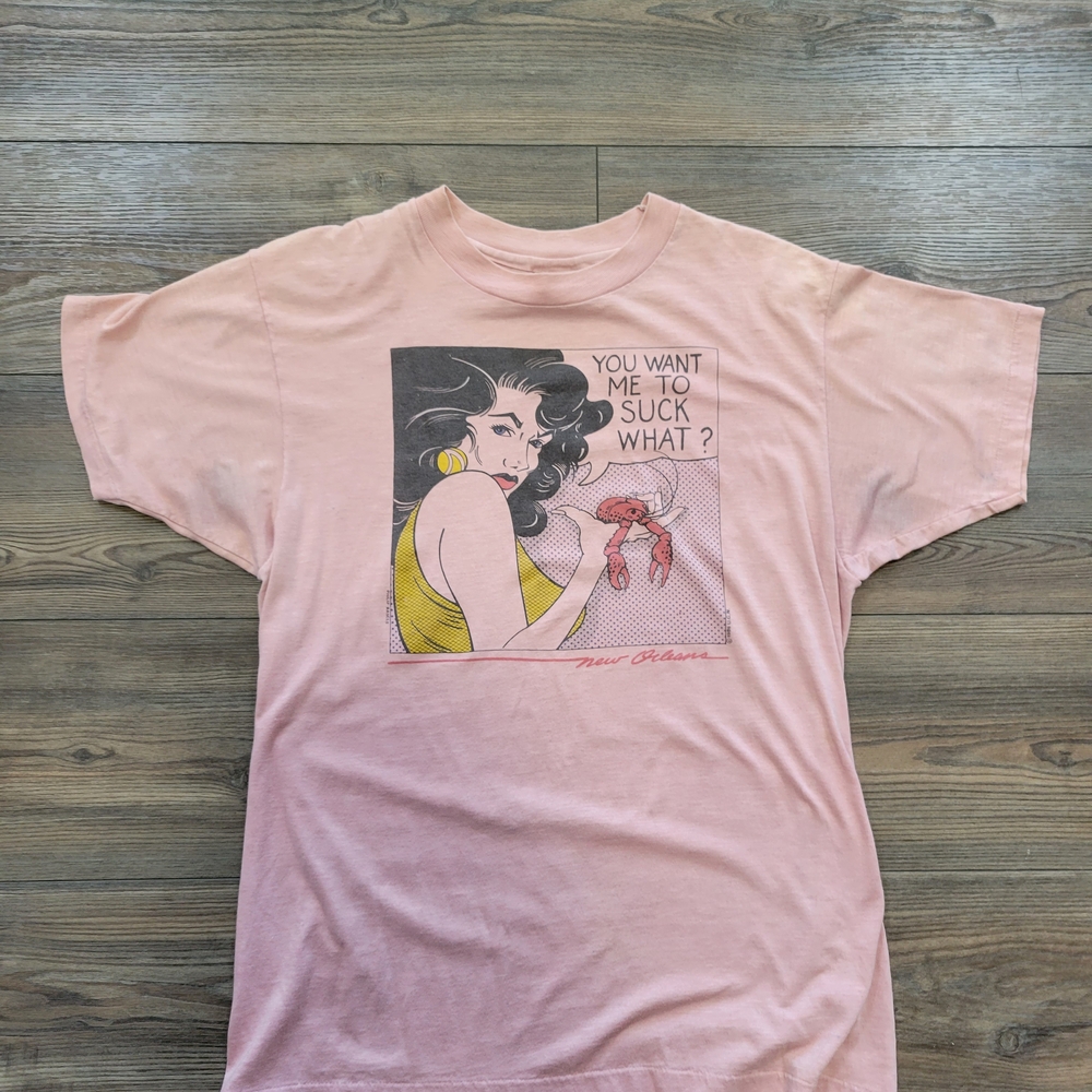 Pink Graphic Women’s Tee with Retro Comic Print